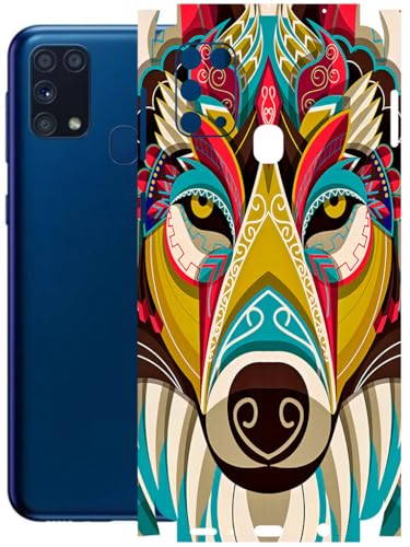 Image of AtOdds - Full Body Back Screen Guard Protector Film - Lamination Wrap Skin Sticker Compatible with Samsung Galaxy M31 | Scratchproof Matte Finish (Mighty Wolf)