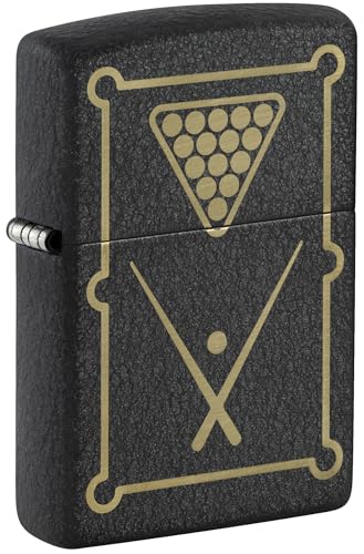 Image of Zippo Billiards Design Black Crackle Windproof Pocket Fuel Refillable Lighter, BIS Certified