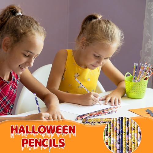CCINEE 48 lápices de grafito Halloween con borrador miniatura 6