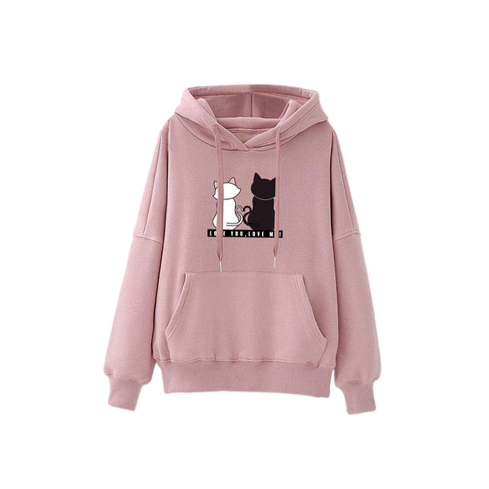 merishopp Ladies Long Sleeve Hoodies Casual Hooded Tops Pullover Hypnotizing XL| Trendy | Comfortable | Fashionable | Soft Fabric-picture-41