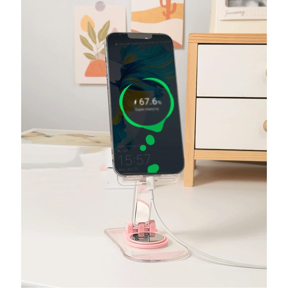 Support tablette acrylique transparent ajustable avec base rotative