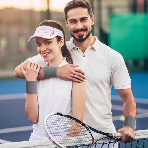 Image of WILLBOND 8 Pack Wrist Sweatbands Sports Wristbands Tennis Sweatbands Neon 80s Thick Cotton Gymnastics Sweat Band Athletic Football Soccer Sports Wristband for Men Women Party