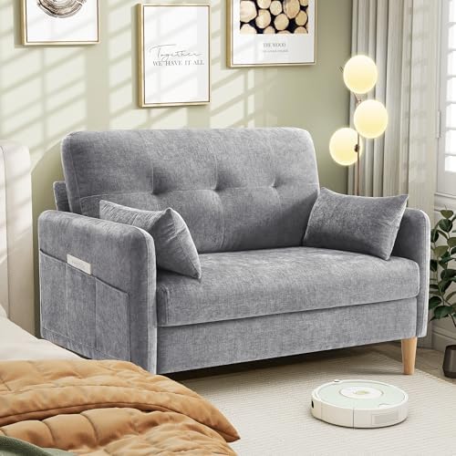 Affordable Amazon Home Decor for a Pinterest-Worthy Small Apartment Hanherry Loveseat Sofa, 47” Small Couch for Living Room, Comfy Ch...