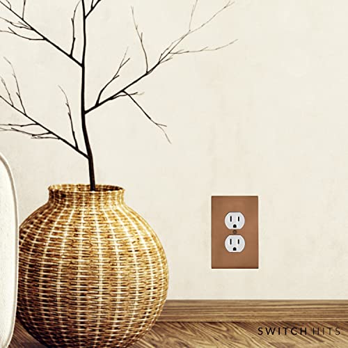 Switch Hits Professional Grade Antique Copper Outlet Wall Plate | 1 Duplex | 2.8" X 4.6" | Modern Electrical Outlet Cover Collection | Quality Switch Plate Covers For All Configurations #TOP2