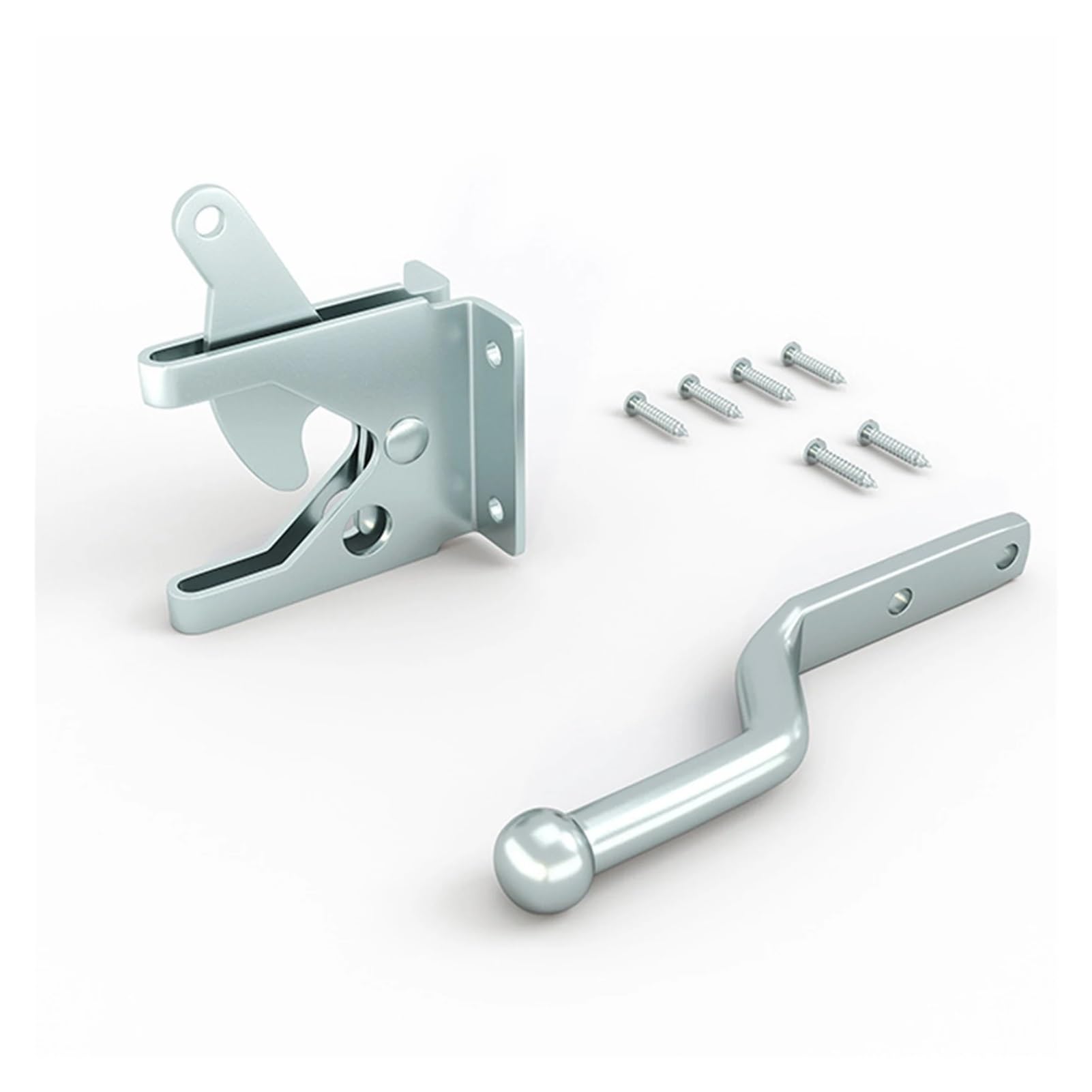 Charnière et loquet zingués anti-corrosion pour porte en bois