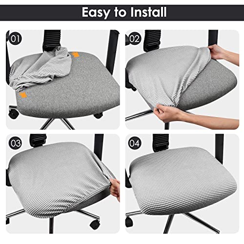 Yikko Housses de siège élastiques, élastiques, élastiques, élastiques, lavables, pour chaises de bureau, salle à manger, bar, fête de mariage, décoration (argenté) - Image 7