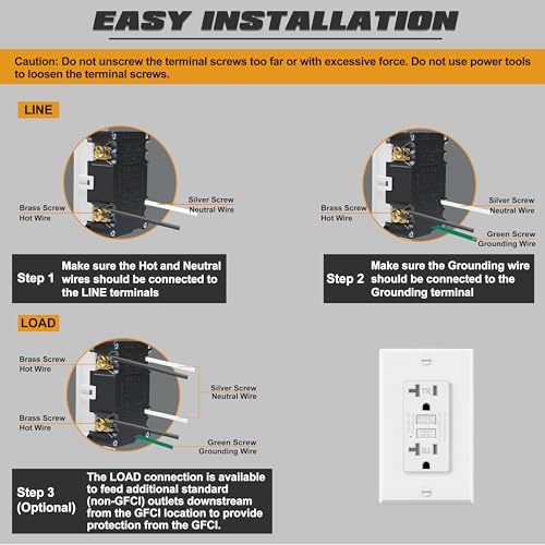 ELECTECK 10 Pack GFCI Outlets 20 Amp, TR GFI, ETL Listed, White by ELECTECK - Image 5