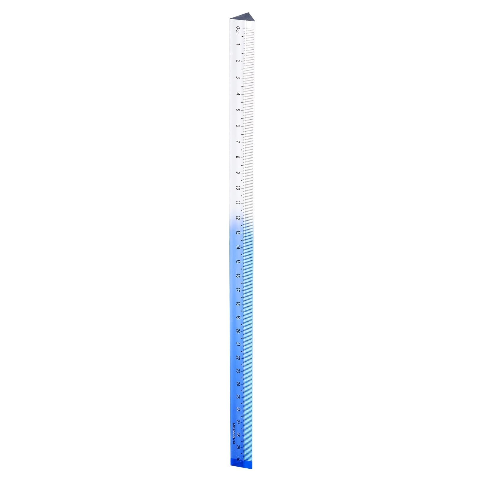sourcing map Acrylic Clear Straight Rulers 30cm Metric Transparent Gradient Three-Dimensional Plastic Ruler Square Cube Measuring Tool for Classroom Office Home, Blue