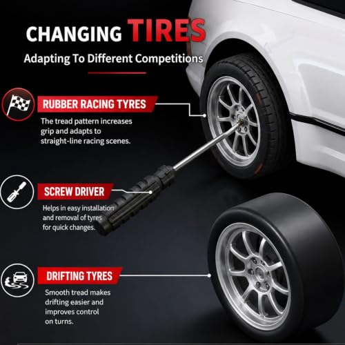 Image of GRAPHENE White RC Drift Smoke Remote Control Car Toy for Boys Kids Adults 1:24 Scale 4WD with USB Charger Racing Drifting Tyres High Speed Model Vehicle LED Lights Crawlers Stunt Car 4+Years