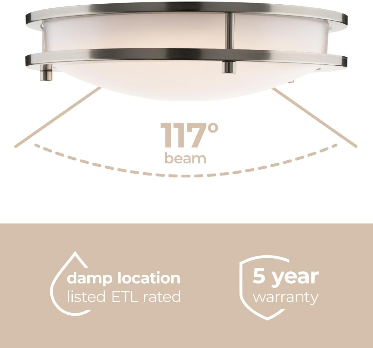 Builder Essential Axis LED 16in Round Flush Mount 25W 1,800 Lumens with 5-CCT Selectability 2700-3000-3500-4000-5000K in Brushed Nickel