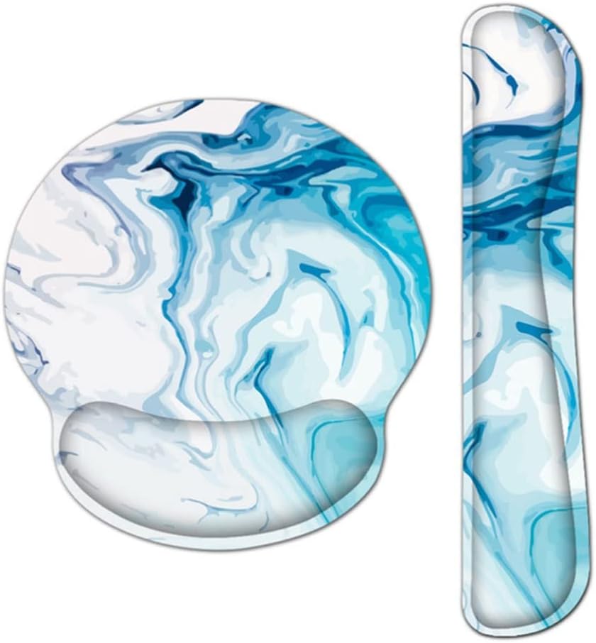 Mouse Pad Memory Foam Keyboard Wrist Rest Marble Rest Comfort for Office Computer Laptop(C)