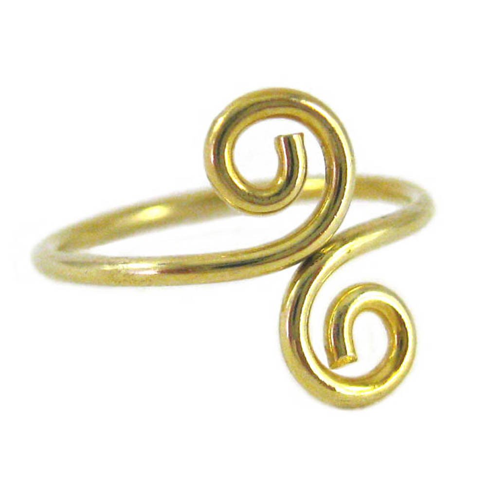 Sosi B. Gold Plated on Sterling Silver S-Swirl Adjustable Thumb Ring