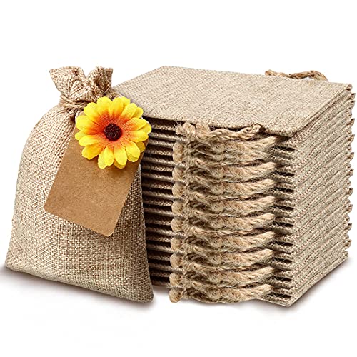 Sacs en toile de jute à cordon pour dragées et déco de table - 2