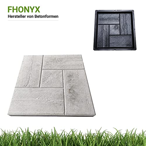 FHONYX 2 PCS Concrete Moulds 30x30x3cm, Paving slabs, decking Board, Imitation Wood, Garden Lawn, Decoration Garden, Path - Image 3