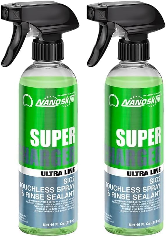 Image of Nanoskin Ultra Line SUPER CHARGER SiO2 Touchless Spray-On /Rinse-Off Sealant 16 Oz. - Car Wash Paint & Glass Spray for Car Detailing | Safe for Cars, Trucks, Motorcycles, RVs & More | Ready-to-Use