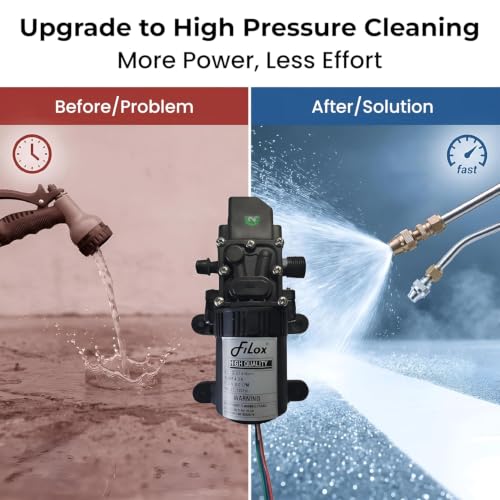 Image of Filox 12V DC Water Pump | 6 L /min High Flow Self-Priming Diaphragm Pump with Built-in Pressure Switch & Free SMPS Adapter | Portable Water Transfer Pump for Garden Irrigation, Car Washing & Home Use
