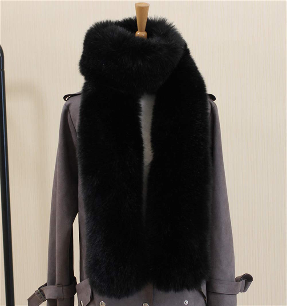 Bufanda larga para hombre y mujer, cuello de piel sintética para invierno
