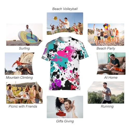 Tshirt Col Rond Homme Ne Se Déforme Pas Éclats De Couleur - 7