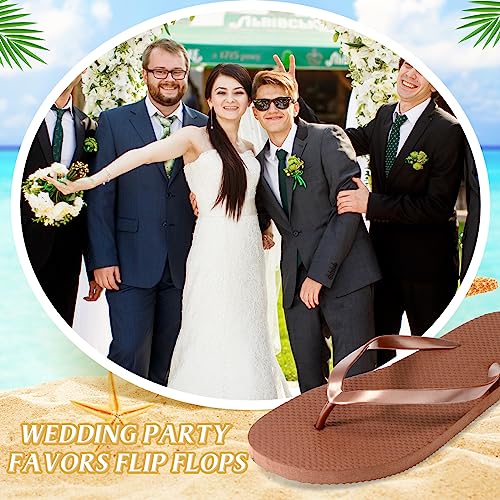 Image of Unittype Flip Flops Bulk for Wedding Guest Slippers Wedding Flip Flops with Cards Bags for Pool Beach Party