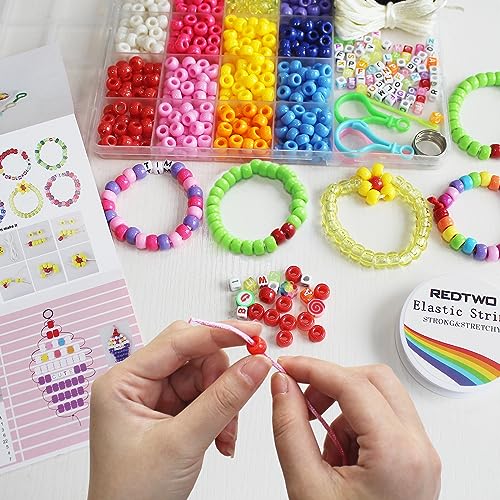 Redtwo Friendship Bracelet Making Kit For Girls, Kandi Pony Beads For Jewelry Making, Hair Beads Braids With Letter Beads And Charms Gifts For Teen Girls Crafts For Girls Ages 8-12 #TOP2