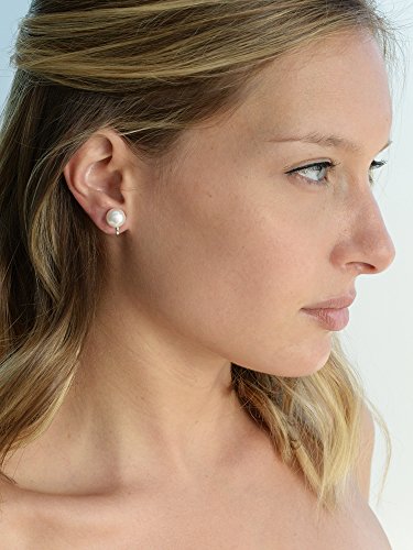 Mariell Ivory Freshwater Pearl Stud Clip On Earring For Women, 9Mm, Non-Pierced Earring Mother's Day Gift #TOP3