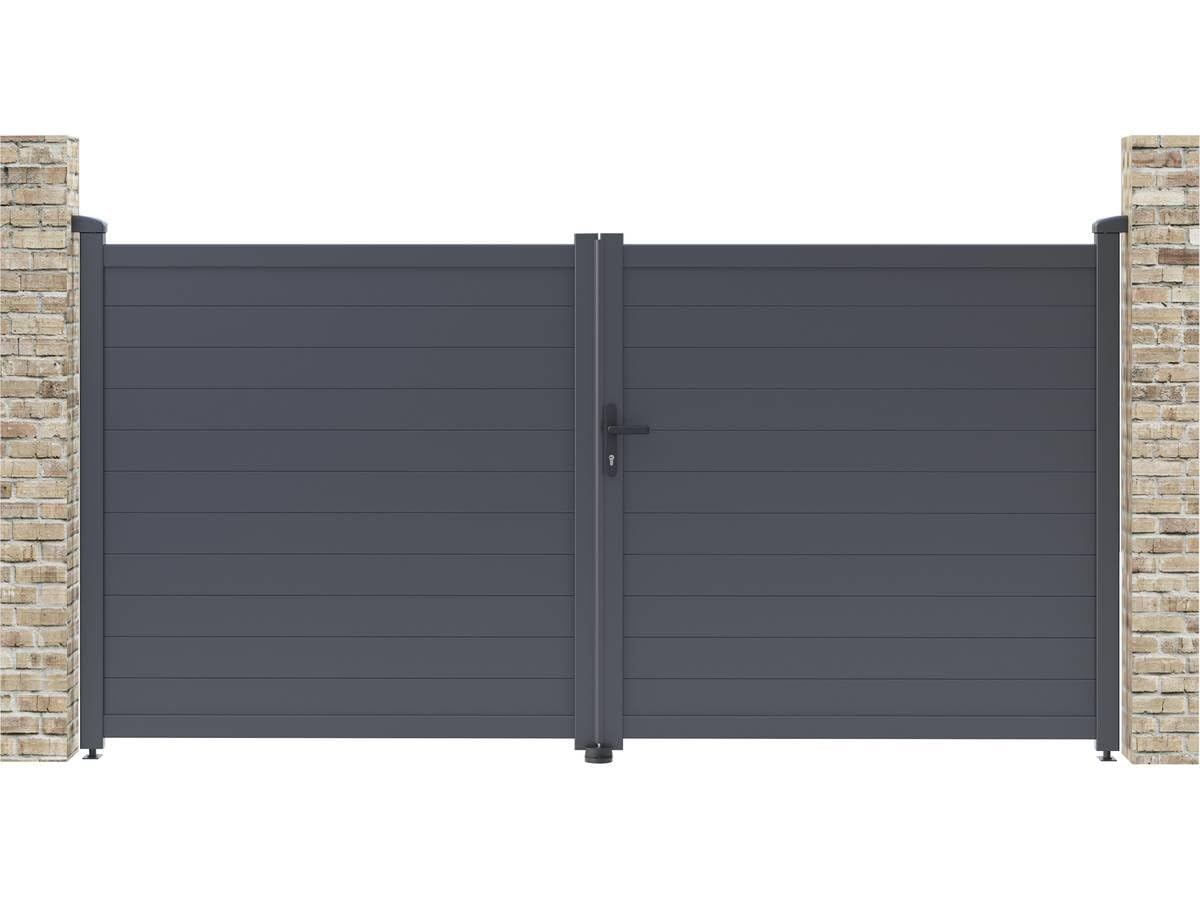 Portail aluminium "Marc" - 299.5 x 155.9 cm - Gris