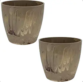 Vaso Cachepô Decorativo Bege Ideal para Orquídeas Polipropileno Resistente numero 2 Kit com 2 Unidades