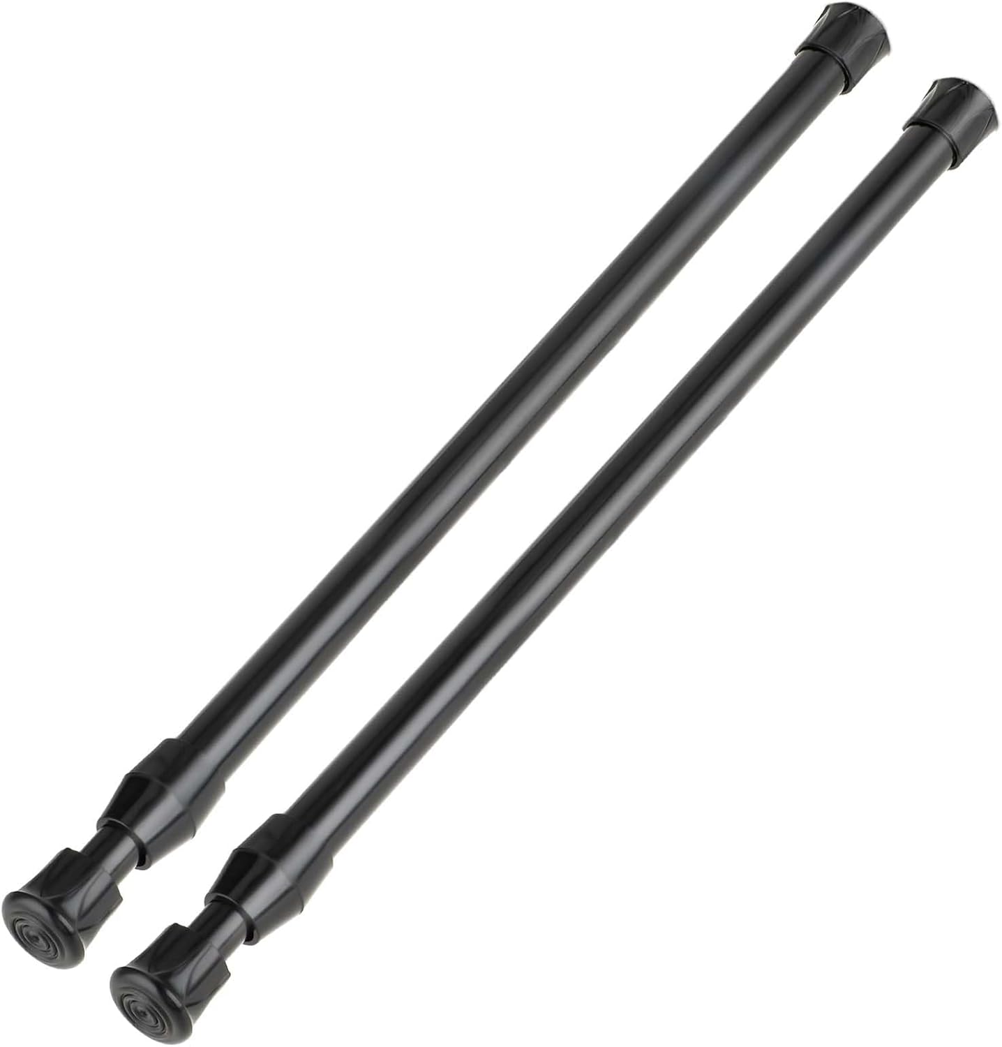 2Pcs Small Spring Tension Rod 12 to 20 Inches, Black