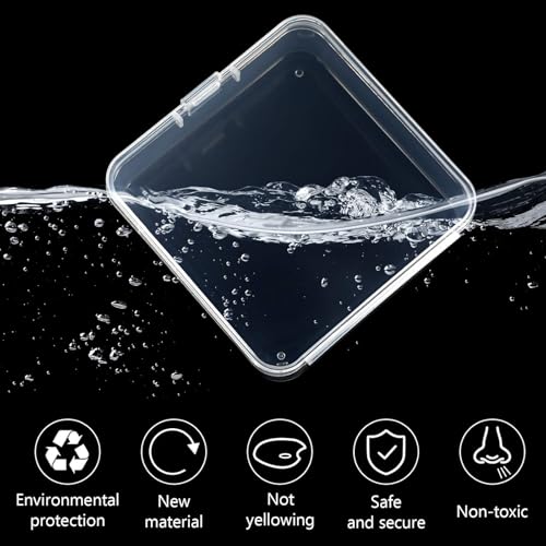 Image of Jetec 30 Pieces Mini Plastic Clear Beads Storage Containers Box for Collecting Small Items, Beads, Jewelry, Business Cards, Game Pieces, Crafts (2.9 x 2.9 x 1 Inch)