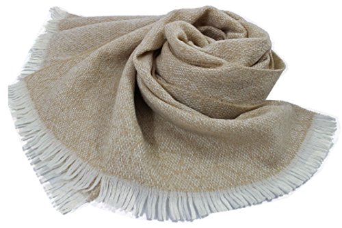 Écharpe 100% laine de mérinos beige Rotfuchs le chic tissé de qualité supérieure