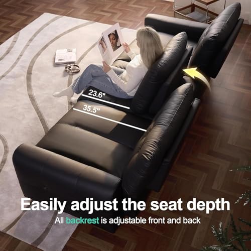 Luxury Faux Leather Reclining Sofa