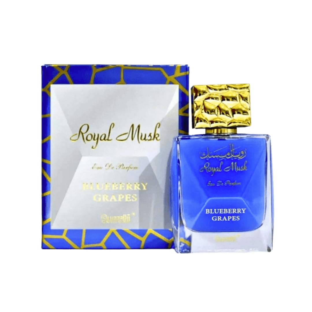 Surrati Royal Musk Blueberry Grapes Arabian Perfumes For Women - Eau de Parfum Spray 100ML (3.4 OZ), Exotic Womens Perfume With Blueberry & Musky Notes - Long Lasting Perfume For All Day Freshness