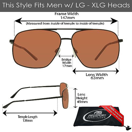 Image of proSPORT Blue Light Blocking Sunglasses - HD Copper Amber Metal Aviator Reduce Eye Strain Better Sleep
