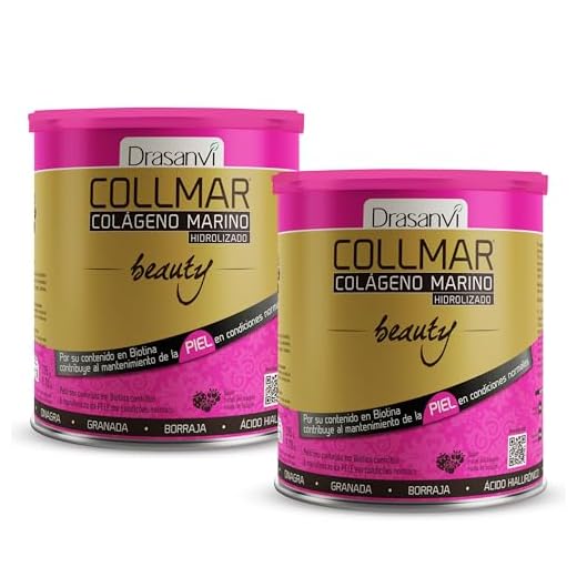 DRASANVI COLLMAR BEAUTY COLAGENO MARINO PARA LA PIEL | Colageno Hidrolizado con Vitamina C Natural, Biotina y Acido Hialuronico | Piel Bonita e Hidratada | Sabor Frutos del Bosque |2 x 275 GR
