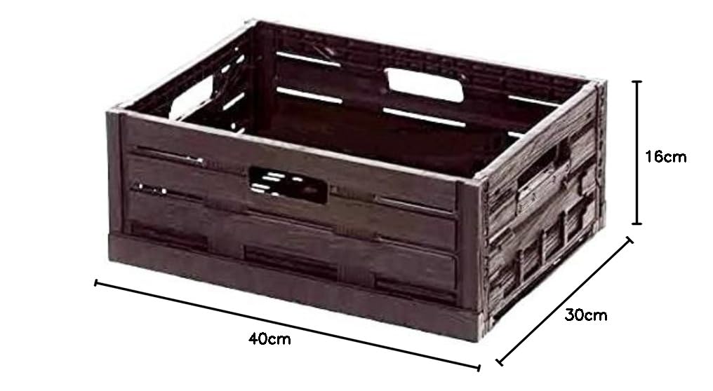 10x Faltbox in Holzoptik 40x30x16 dunkelbraun * schwarz Klappbox für Obst, Gemüse * Obstkiste Gemüsekiste Holz
