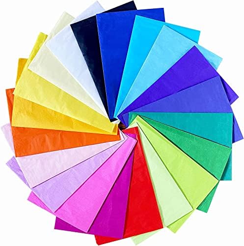 QUEBEC - 32pk Assorted Coloured Tissue Paper - Multicolor Tissue Paper for Craft, Arts, Gift Boxes & Bags - Gift Tissue Paper Sheets for Packaging - Paper Crafting for Kids - 66cm x 50cm