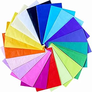 QUEBEC - 32pk Assorted Coloured Tissue Paper - Multicolor Tissue Paper for Craft, Arts, Gift Boxes & Bags - Gift Tissue Paper Sheets for Packaging - Paper Crafting for Kids - 66cm x 50cm