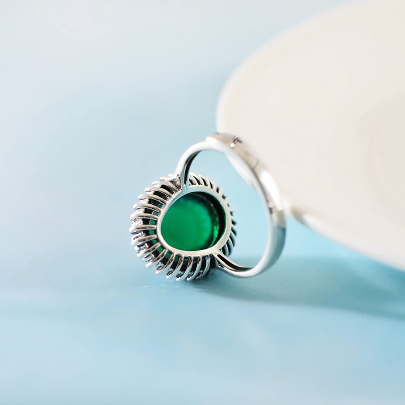 Anillos de plata 925 para mujer, anillo ajustable, ovalado, para mujer, plata, Verstellbar, piedra