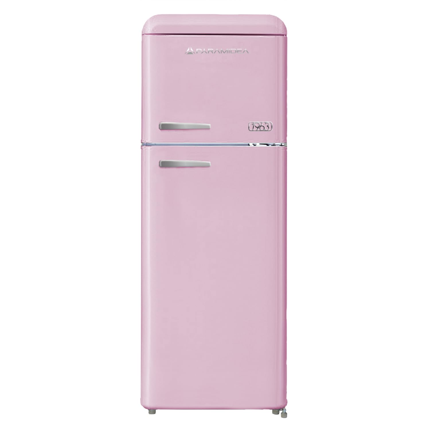 PYRAMIDEA Réfrigérateur Vintage Coloré Rose Satiné Double porte Ventilé 240 L Bruts (206 L Nets) MAMBO2402P