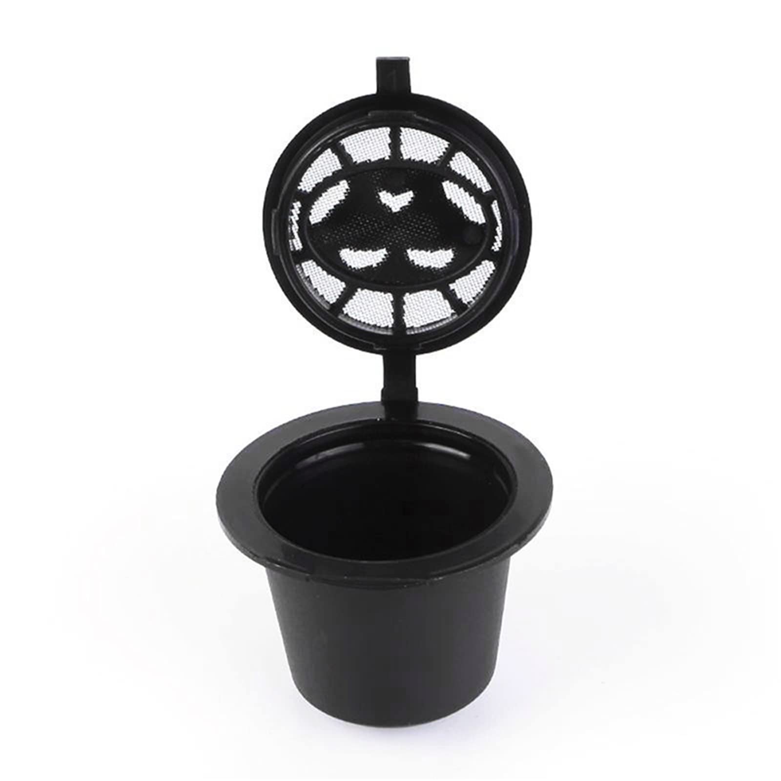 JINGYAN Filtry do kawy Reusable Coffee Capsules Cup With Spoon Brush Black Refillable Capsule Refilling Filter Coffeeware Gift