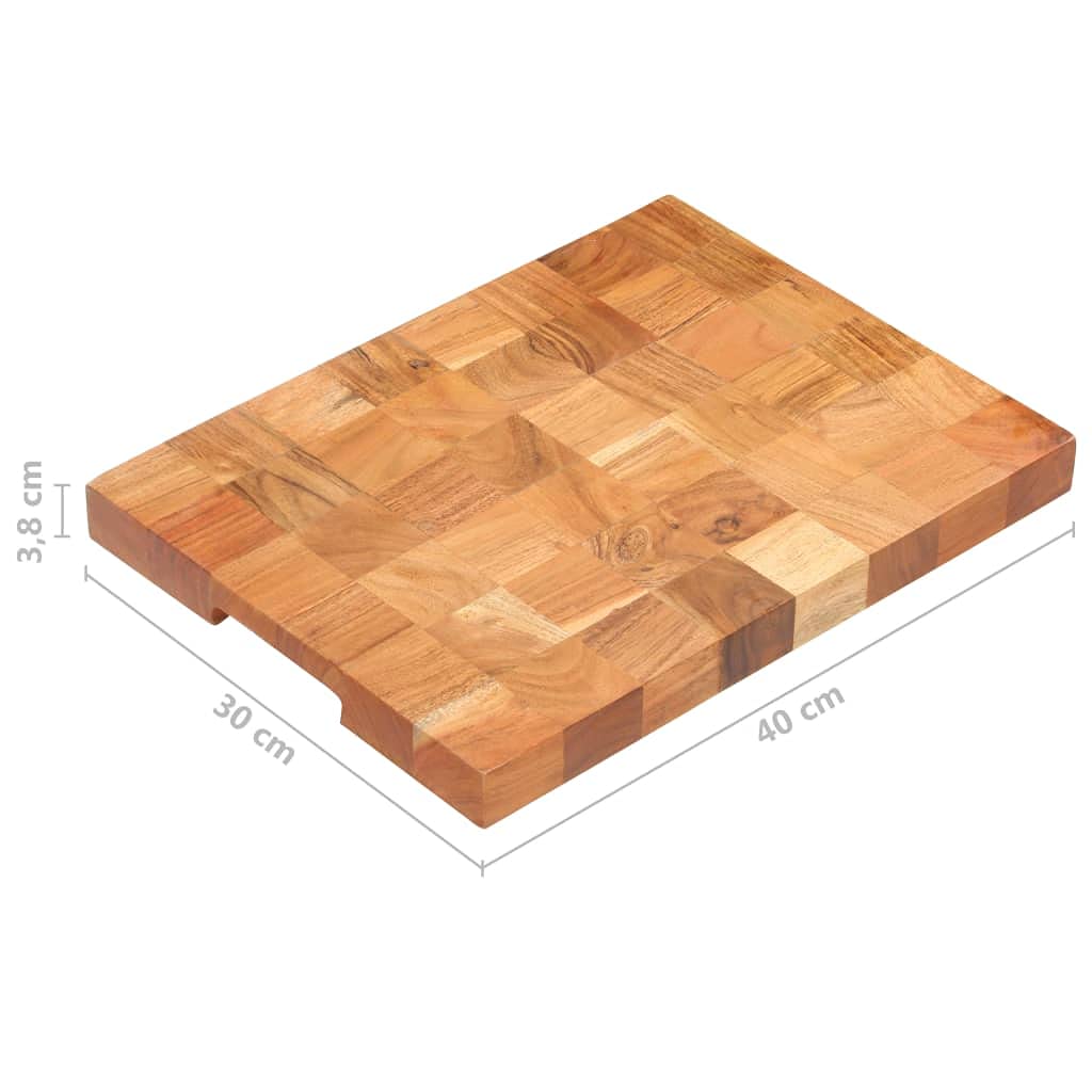 Bloc de madera de acacia de 40 x 30 x 3,8 cm, tabla de cortar robusta con ranura para zumo, base antideslizante y superficie suave para carne, verduras, frutas, queso, cocina y tabla de