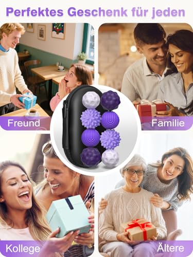 Willingood Silikon Magnetkugeln Fidget Toys, 8 Stück Magnetische Kugeln Sensorik Spielzeug, Tragbares Anti-Stress Spiel Ball, Stimming Sensory Toy für Kinder und Erwachsen (Lila)