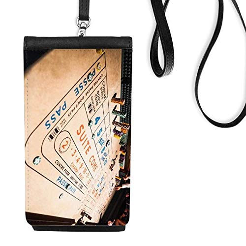Chip Gambling Game Photo Phone Wallet Bolsa suspensa para celular com bolso preto