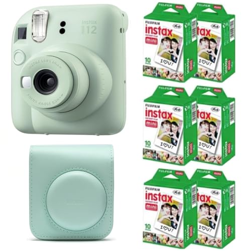 Image of Fujifilm Instax Mini 12 Instant Film Camera (Mint Green) w /Case + Extra Film