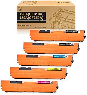 CMYBabee Remanufactured Toner Cartridges Replacement for HP 126A (CF341A) 130A (CE310A) CF350A for HP LaserJet Pro CP1025 CP1025nw MFP M175a 175nw M176n M177fw TopShot LaserJet Pro M275 MFP (5 Pack)