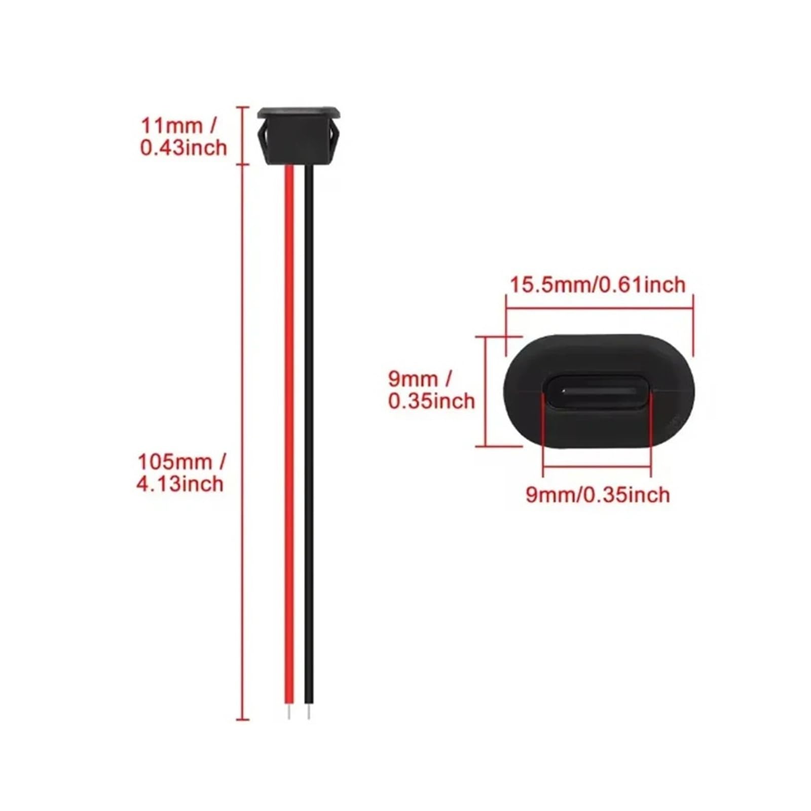 Złącze USB C żeńskie gniazdo 3 A Fast Charging Port Connector with Clip Mount (5 szt.)