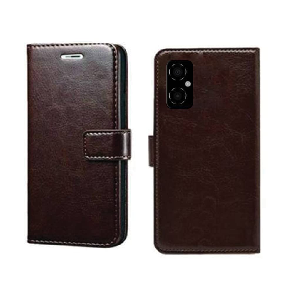 Pinaaki Enterprises Poco M4 5G Flip Case | Premium Leather Finish Flip Cover | with Card Pockets | Wallet Stand |Complete Protection Flip Cover for Poco M4 5G - Coffee (B0B2JWG72D) Amazon Price History, Amazon Price Tracker