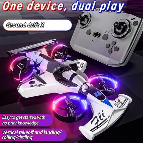 Image of RC Aeroplane 2.4GHz Remote Controlled Aeroplane L0712 Quadcopter Floating Fighter Plane RC Aeroplane RTF for Beginners, Children and Adults, APlane Toy with Coloured Lights USB Charging (LARGE)
