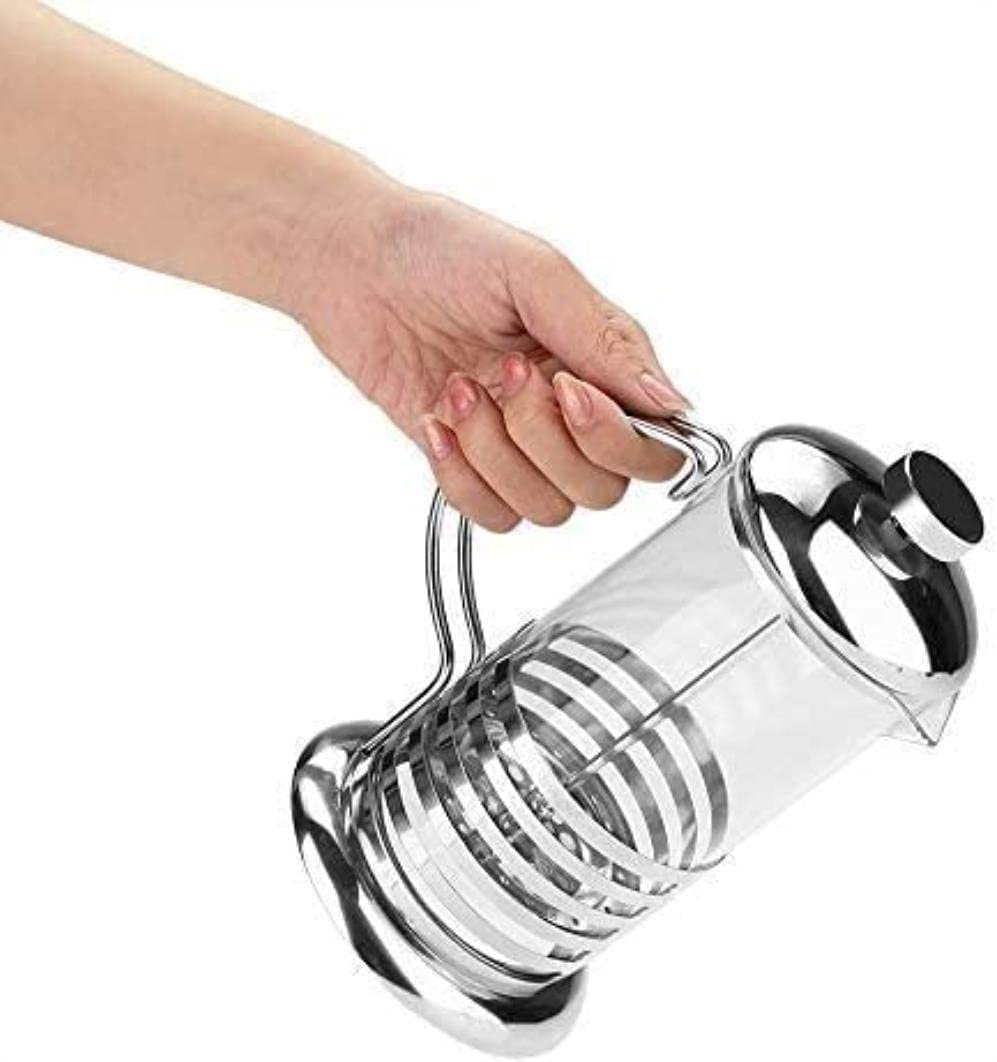 Cafetera de prensa, prensa de café, cafetera, cafetera, cafetera y tetera, prensa de café de vidrio de borosilicato espesado, libre de óxido y apto for lavavajillas, vaso de café for té, café, viajes,