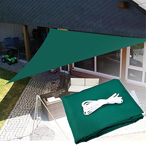 Voile Dombrage Triangulaire 3X4x5, Toile Ombrage Triangulaire Anti UV, Voile Dombrage Imperméable, Polyester Résistant Aux Déchirures, Toile Soleil Exterieure pour Terrasse,Dark Green,300 * 400 * 500 Cover